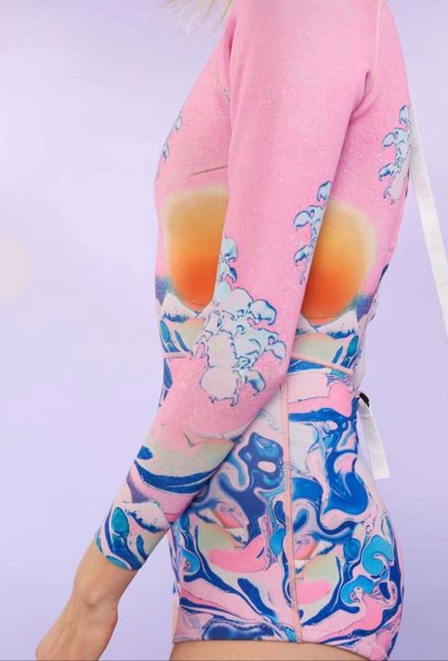Cynthia Rowley Wave Wetsuit in Pink & Blue NWT Size X-Small - Picture 3 of 9